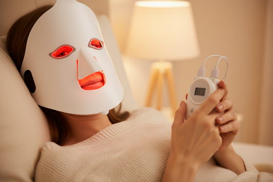 Gros plan rassurant masque LED
